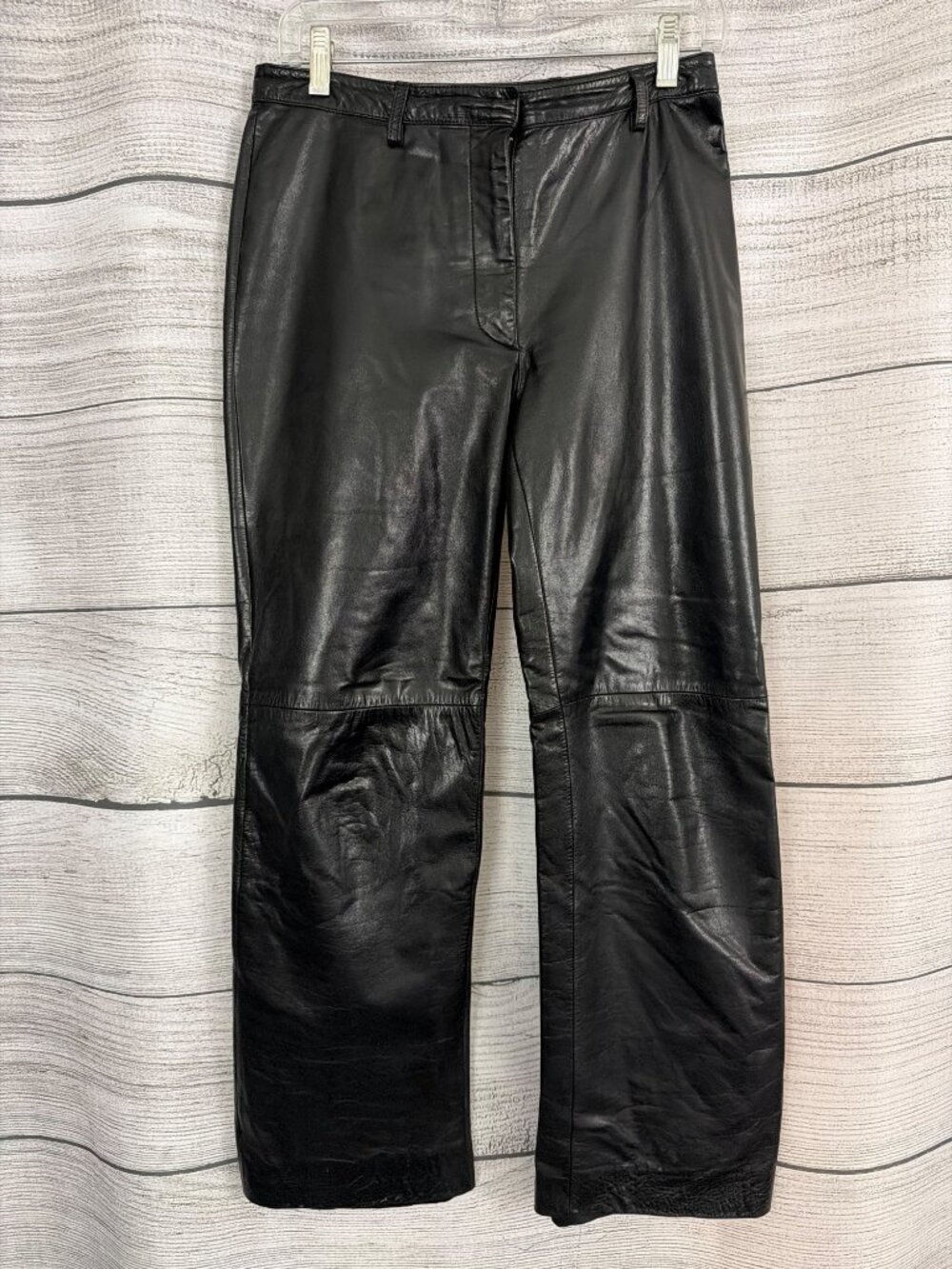 Ann Taylor 100% Black Leather Pants Size 6